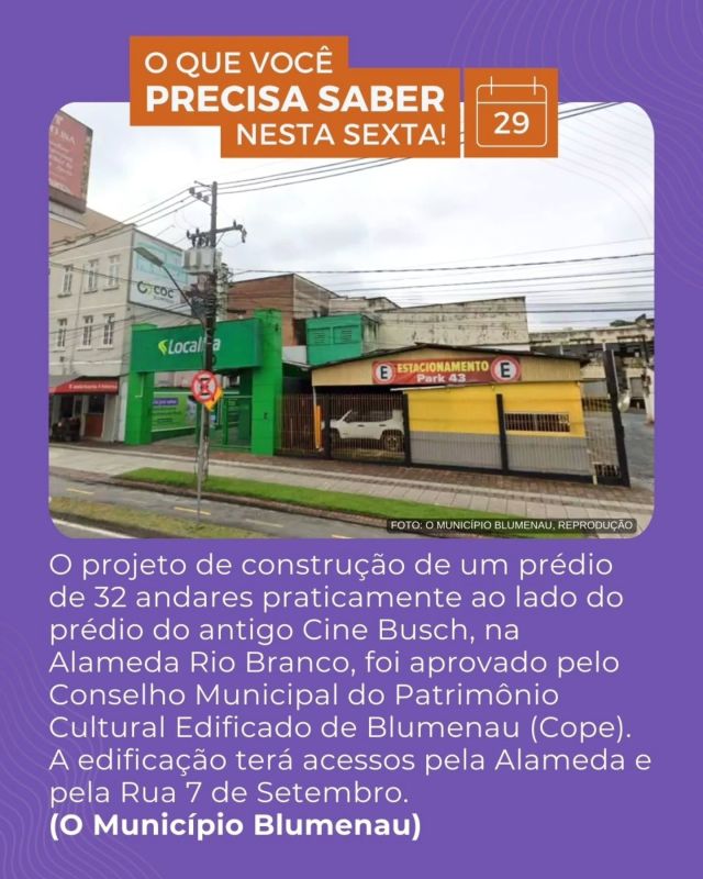 Feita especialmente pra você, mais uma seleção das notícias mais importantes entre as publicadas pelos portais de Blumenau. O que você deve saber para se manter bem informado.

Tem também três dicas do que você pode fazer nesta sexta, uma dica de trânsito e a previsão do tempo.

Os links para as reportagens completas estão em PANCHO.com.br (link na bio). Se quiser receber esta listagem de manhã cedo no WhatsApp, entre no canal em bit.ly/canal-pancho.

Boa leitura!

#blumenau
#notícias
#imprensa
#jornalismo